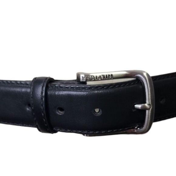 Tommy Hilfiger black men's belt size 38 silver buckle 1 2/8 " NWT - Picture 7 of 7
